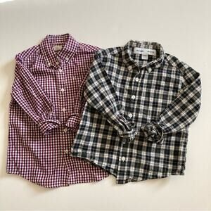 Bundle Crew Cuts Old Navy Boys Button Down Plaid Shirts Size 5